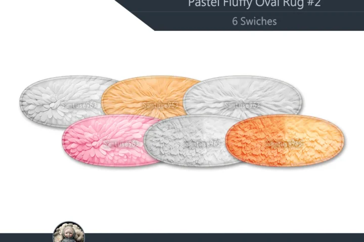 Pastel Fluffy Oval Dance Rug #2 Samtuse963