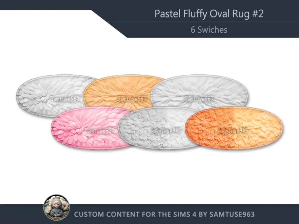 Pastel Fluffy Oval Dance Rug #2 Samtuse963