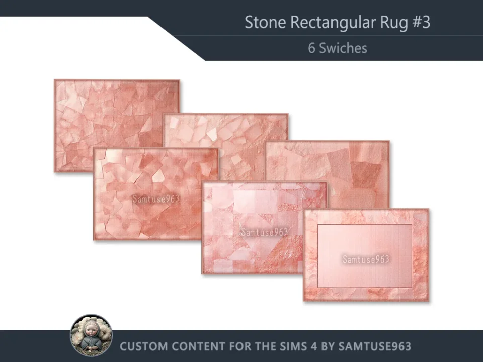 Stone Rectangular Dance Rug #3 Samtuse963
