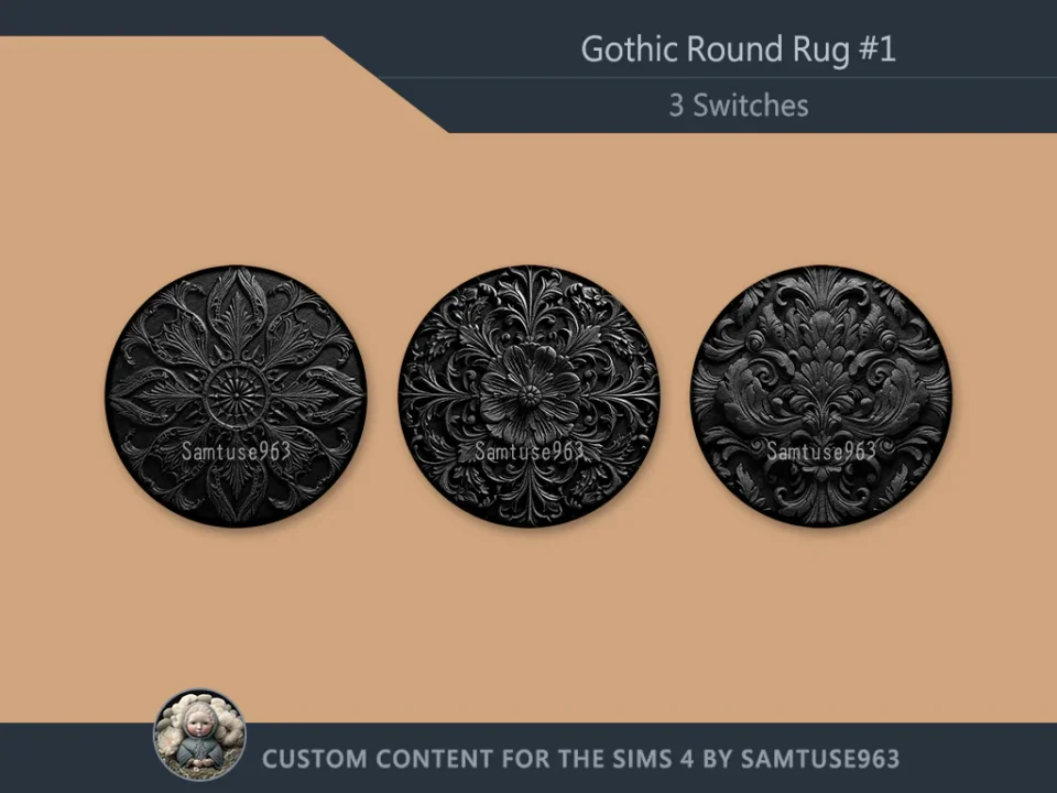 Gothic Round Dance Rug #1 Samtuse963