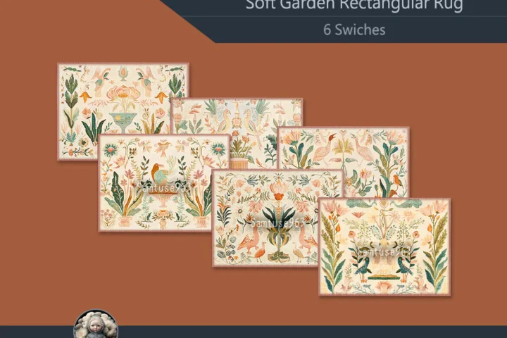Soft Garden Rectangular Dance Rug #1 Samtuse963