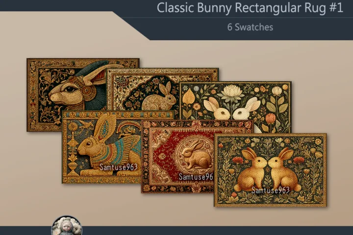 Classic Bunny Rectangular Dance Rug #1 Samtuse963