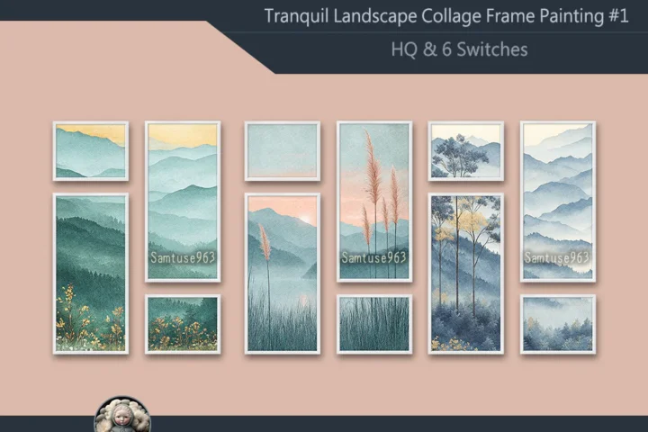 HQ Tranquil Landscape Collage Frame Painting #1 Sellable Samtuse963