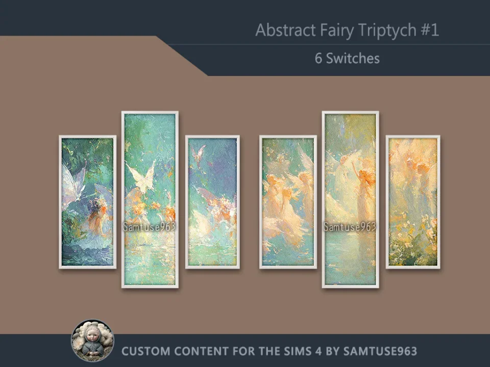 Abstract Fairy Triptych #1 Sellable Extra B Samtuse963