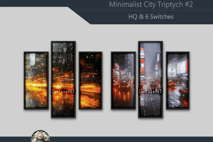HQ Minimalist City Triptych #2 Sellable Extra B Samtuse963