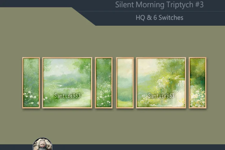 HQ Silent Morning Triptych #3 Sellable Extra E Samtuse963