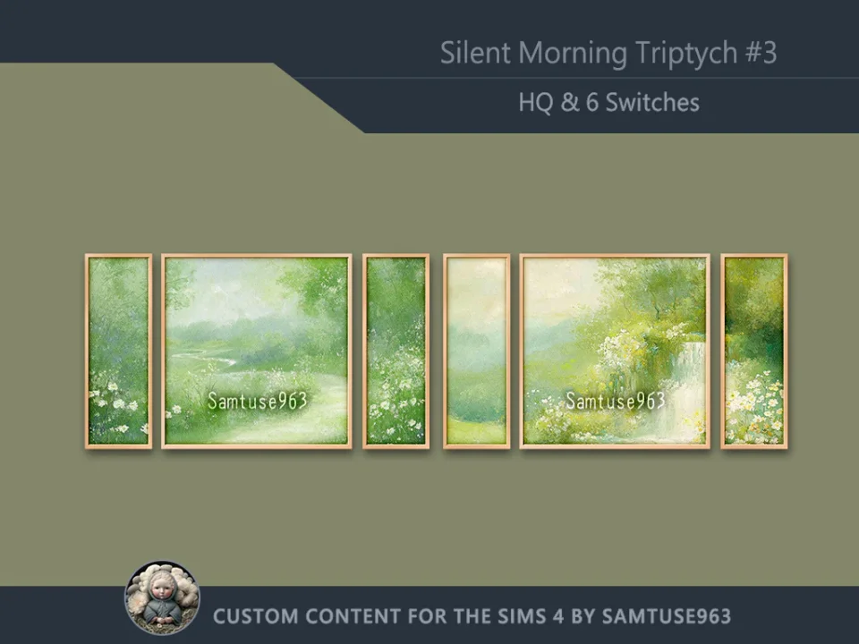 HQ Silent Morning Triptych #3 Sellable Extra E Samtuse963