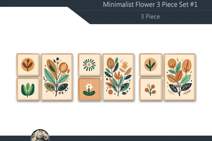Minimalist Flower 3 Piece Set #1 Sellable Extra F Samtuse963