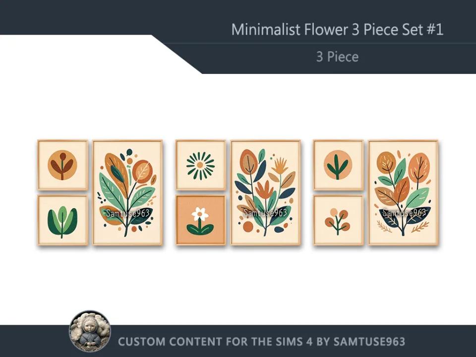 Minimalist Flower 3 Piece Set #1 Sellable Extra F Samtuse963