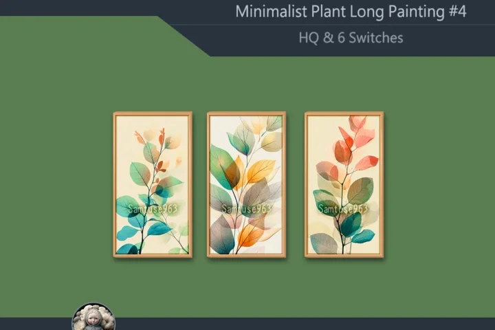 HQ Minimalist Plant Long Painting #5 Sellable Extra D Samtuse963