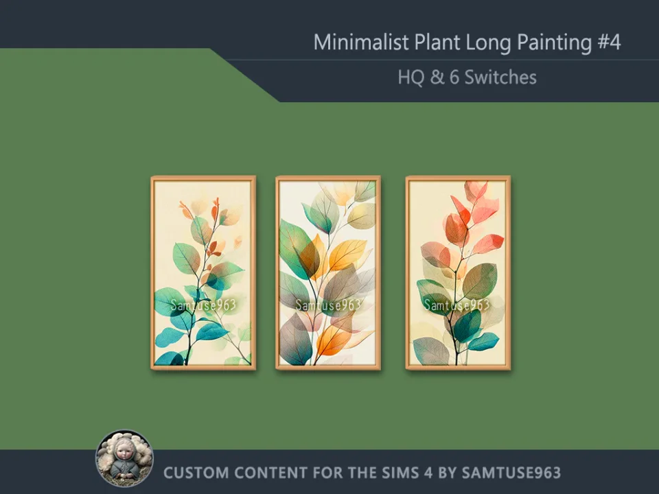 HQ Minimalist Plant Long Painting #5 Sellable Extra D Samtuse963
