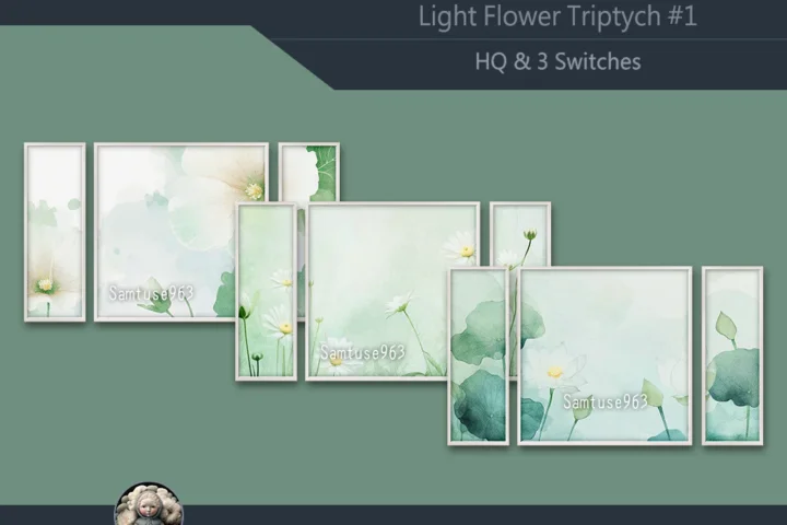 HQ Light Flower Triptych #1 Sellable Extra E Samtuse963