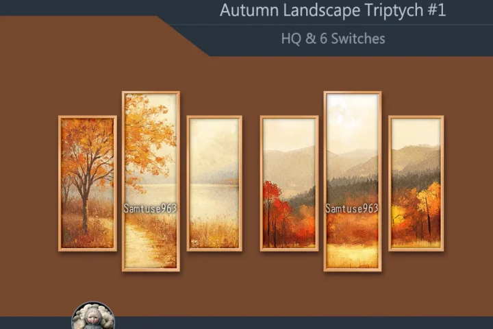 HQ Autumn Landscape Triptych #1 Sellable Extra B Samtuse963