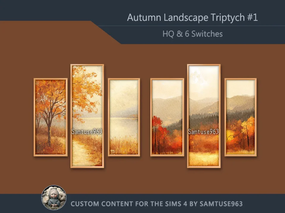 HQ Autumn Landscape Triptych #1 Sellable Extra B Samtuse963