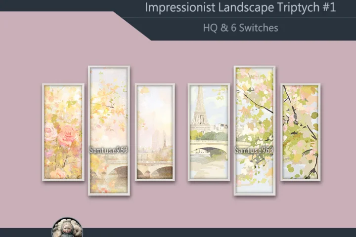 HQ Impressionist Landscape Triptych #3 Sellable Extra B Samtuse963