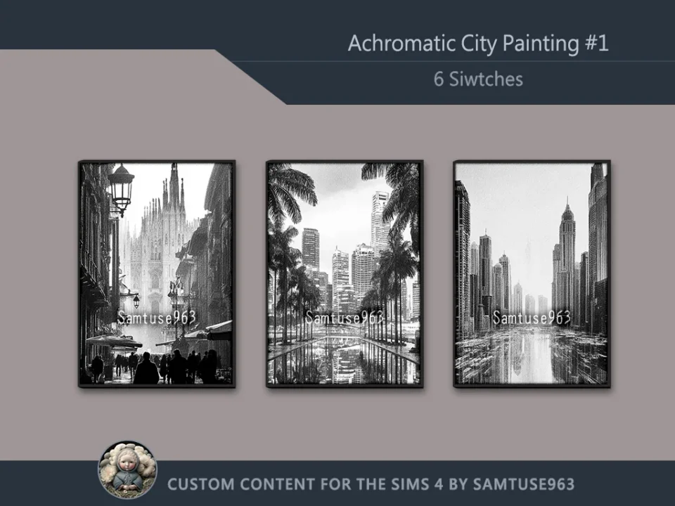 Achromatic City Painting #1 Sellable Extra A Samtuse963