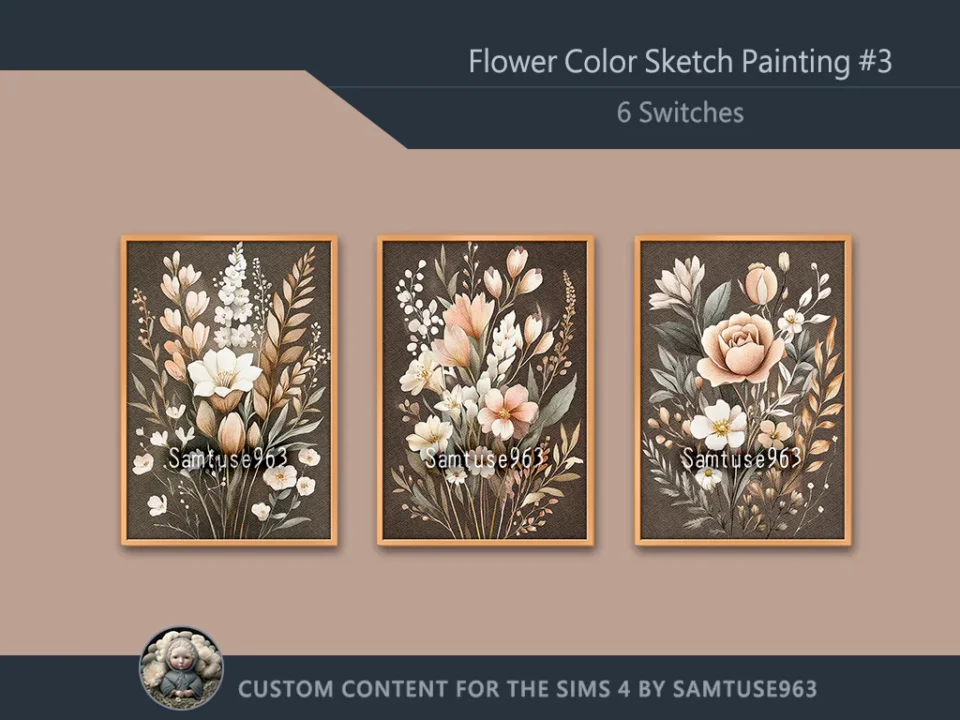 Flower Color Sketch Painting #3 Sellable Extra A Samtuse963
