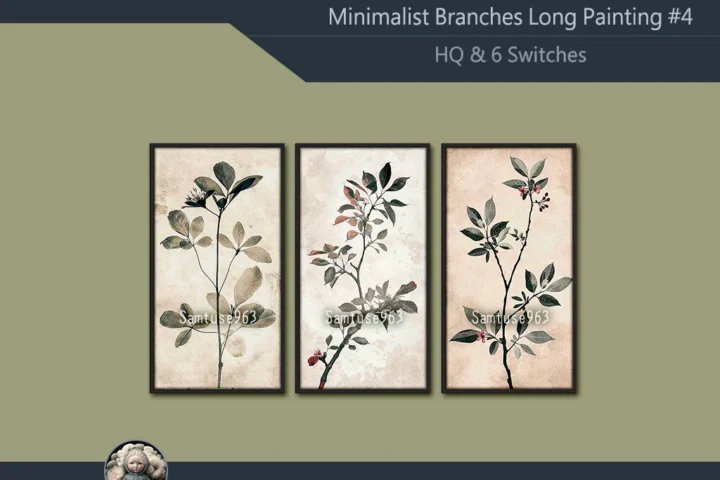 HQ Minimalist Branches Long Painting #4 Sellable Extra D Samtuse963