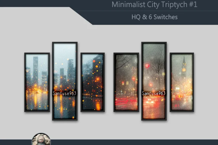 HQ Minimalist City Triptych #1 Sellable Extra B Samtuse963