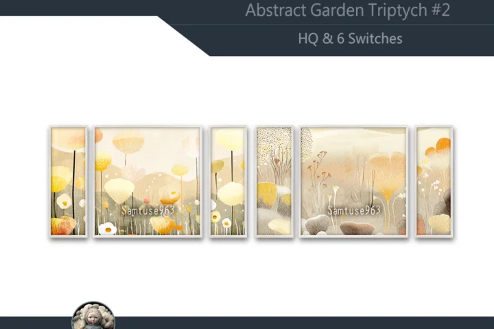 HQ Abstract Garden Triptych #2 Sellable Extra E Samtuse963