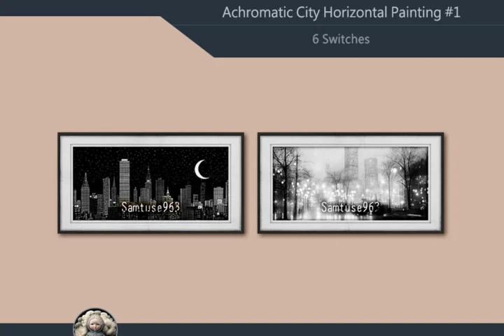 Achromatic City Horizontal Painting #1 Sellable Samtuse963