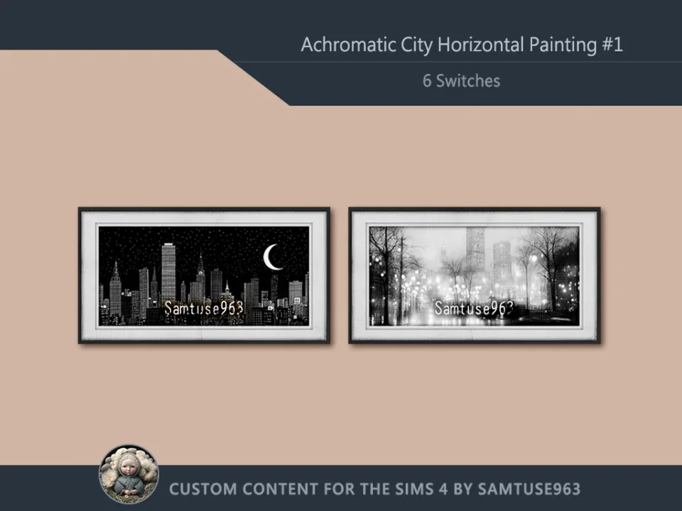 Achromatic City Horizontal Painting #1 Sellable Samtuse963