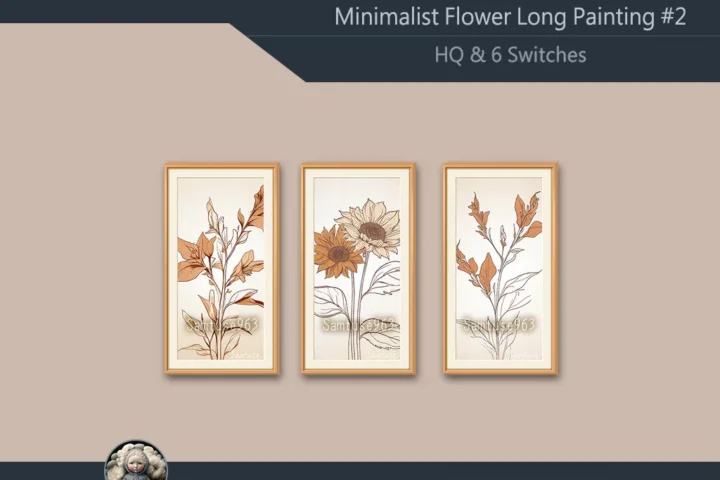 HQ Minimalist Flower Long Painting #2 Sellable Extra D Samtuse963