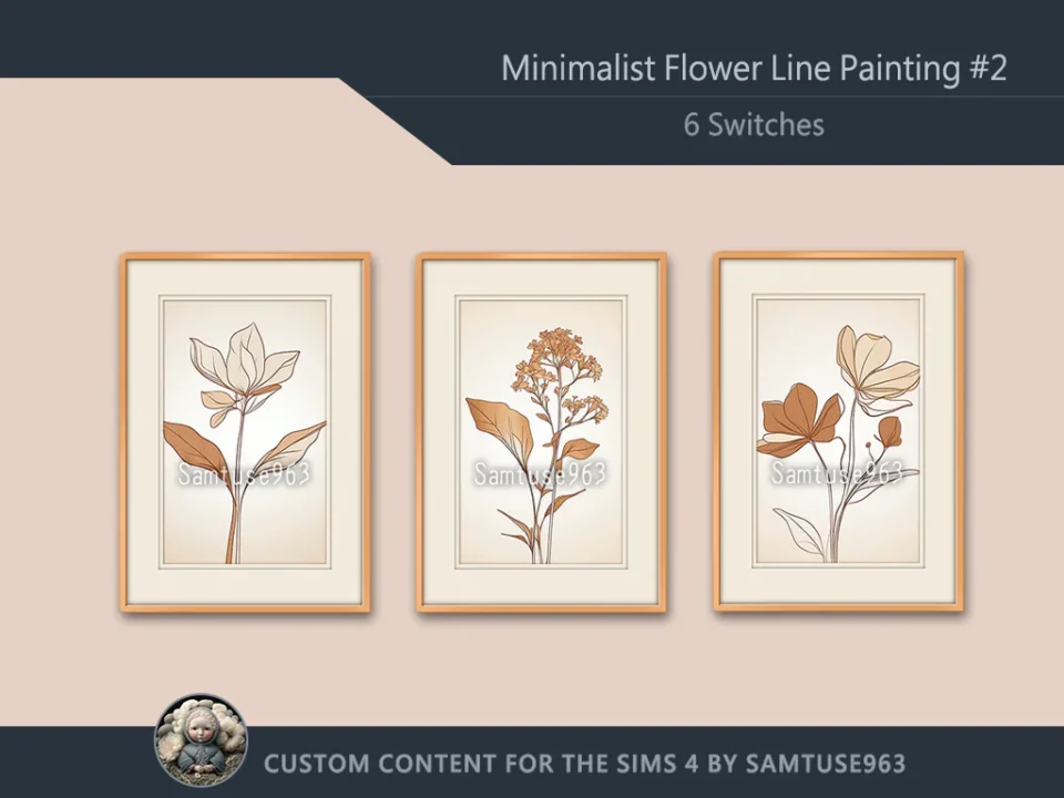Minimalist Flower Line Painting #2 Sellable Extra A Samtuse963