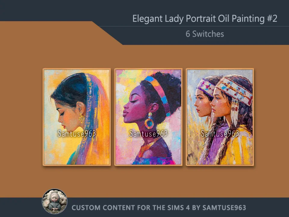 Elegant Lady Portrait Oil Painting #2 Sellable Extra A Samtuse963