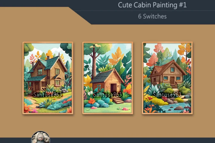 Cute Cabin Painting #1 Sellable Extra A Samtuse963