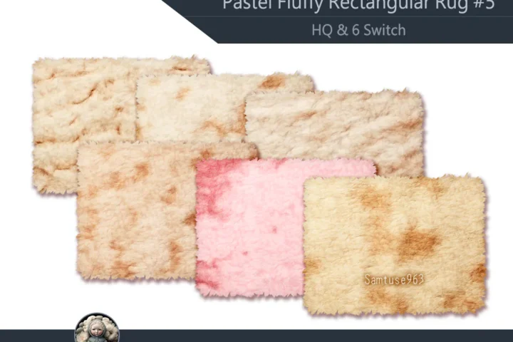 HQ Pastel Fluffy Rectangular Dance Rug #5 Samtuse963