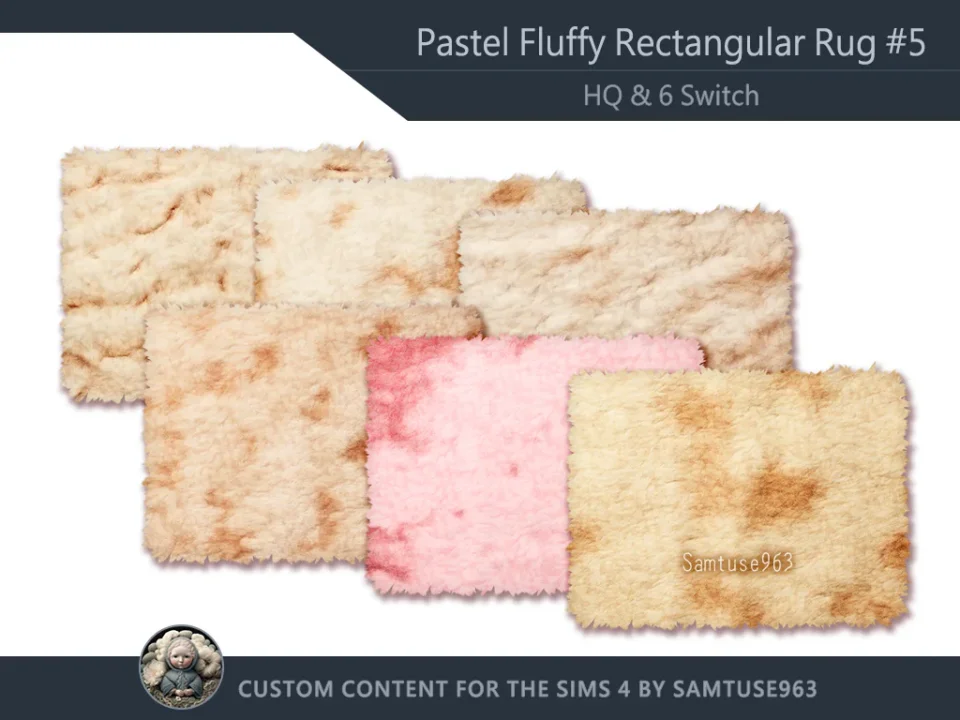 HQ Pastel Fluffy Rectangular Dance Rug #5 Samtuse963