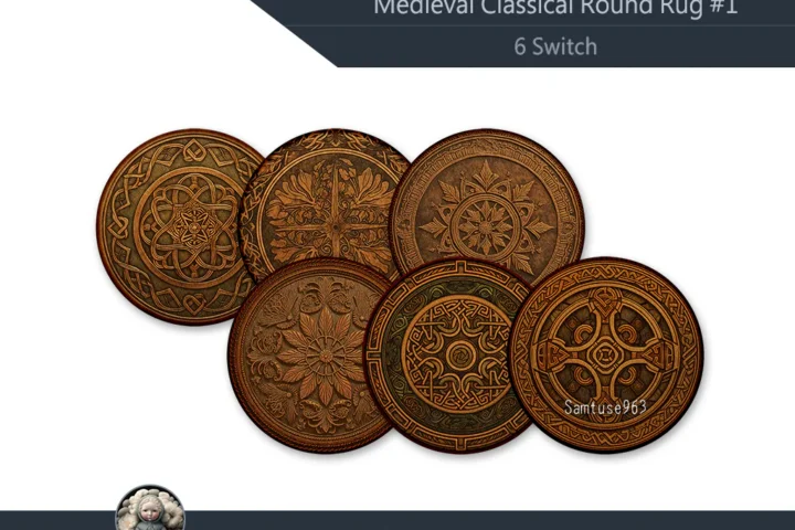 Medieval Classical Round Dance Rug #1 Samtuse963