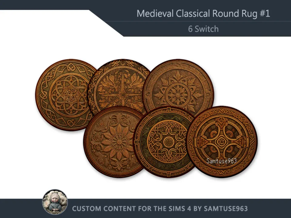 Medieval Classical Round Dance Rug #1 Samtuse963