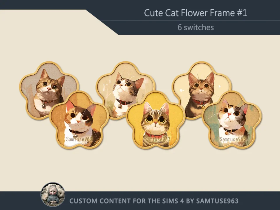 Cute Cat Flower Frame #1 Sellable Samtuse963