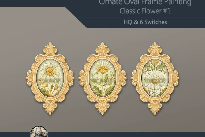 HQ Ornate Oval Frame Painting Classic Flower #1 Sellable Samtuse963