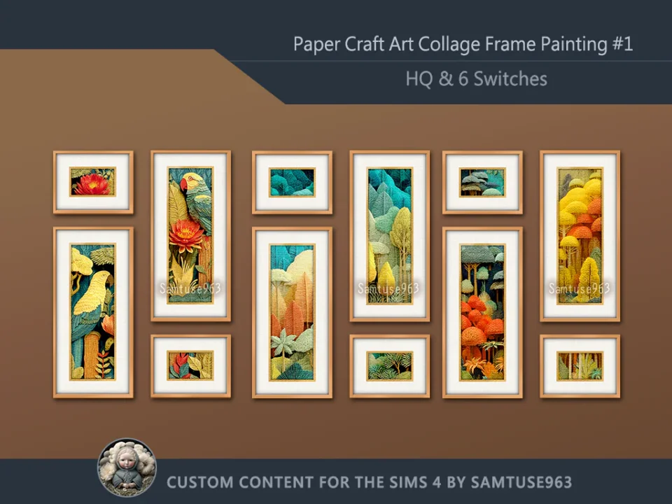 HQ Paper Craft Art Collage Frame Painting #1 Sellable Samtuse963