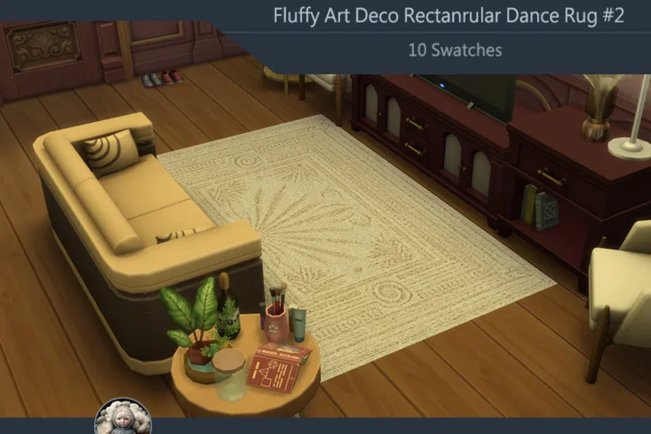 Fluffy Art Deco Rectanrular Dance Rug #2 Samtuse963