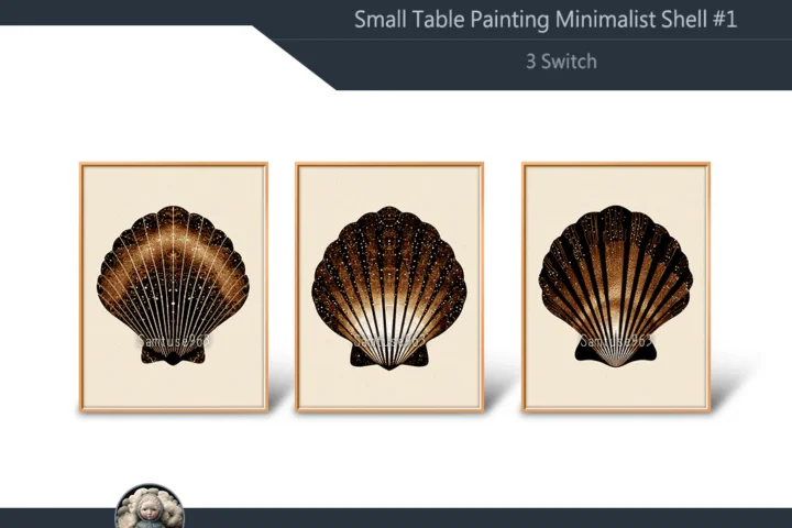 Small Table Painting Minimalist Shell #1 Samtuse963
