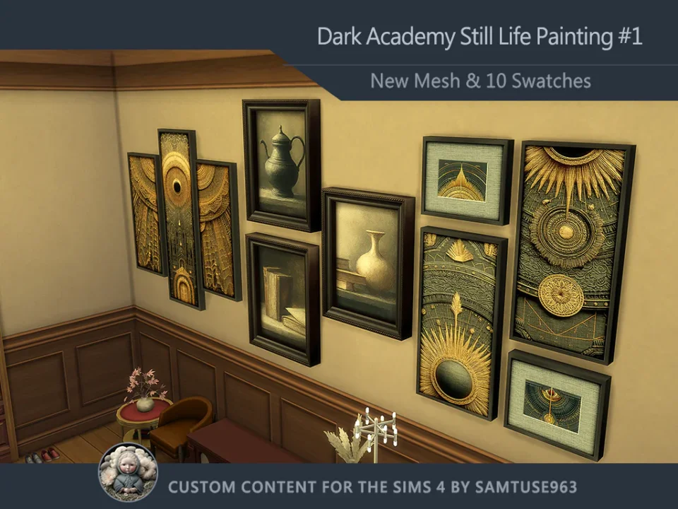 Dark Academy Still Life Painting #1 Samtuse963