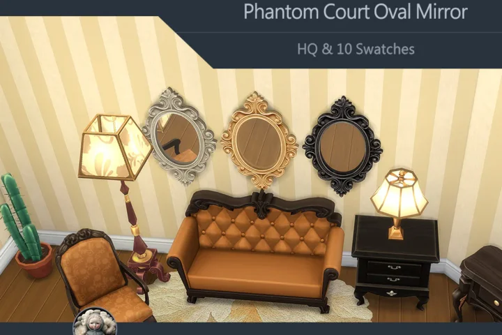 HQ Samtuse963 Phantom Court Oval Mirror