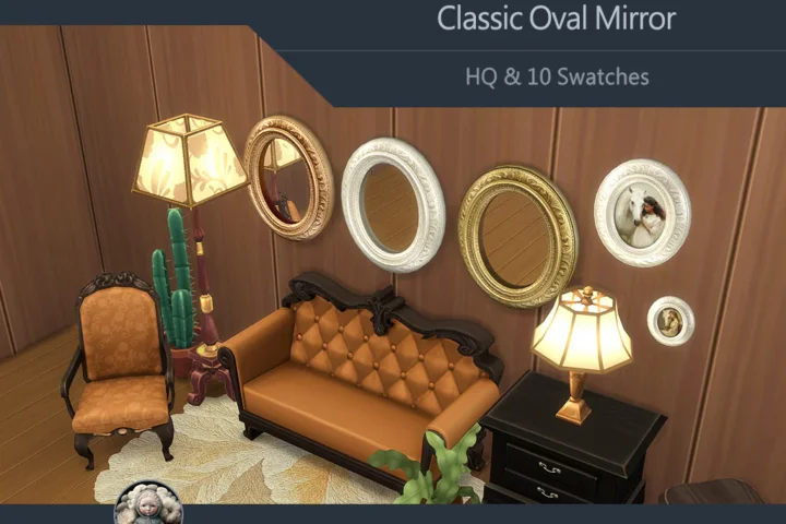 HQ Samtuse963 Classic Oval Mirror