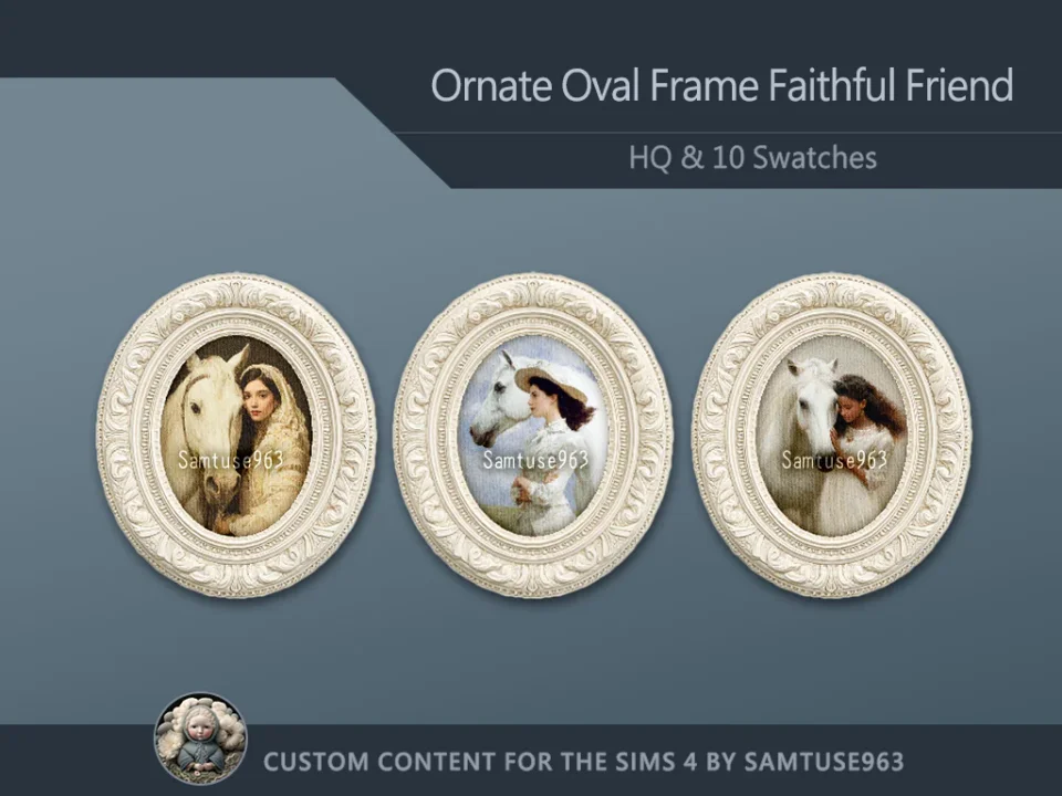 Oval Frame Painting Faithful Friend #1 Sellable Samtuse963