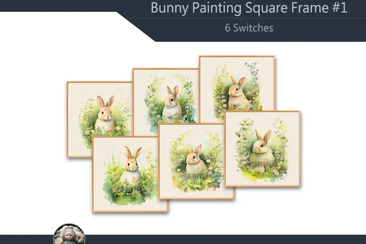 Bunny Painting Square Frame #1 Samtuse963