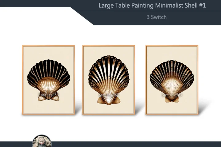 Large Table Painting Minimalist Shell #1