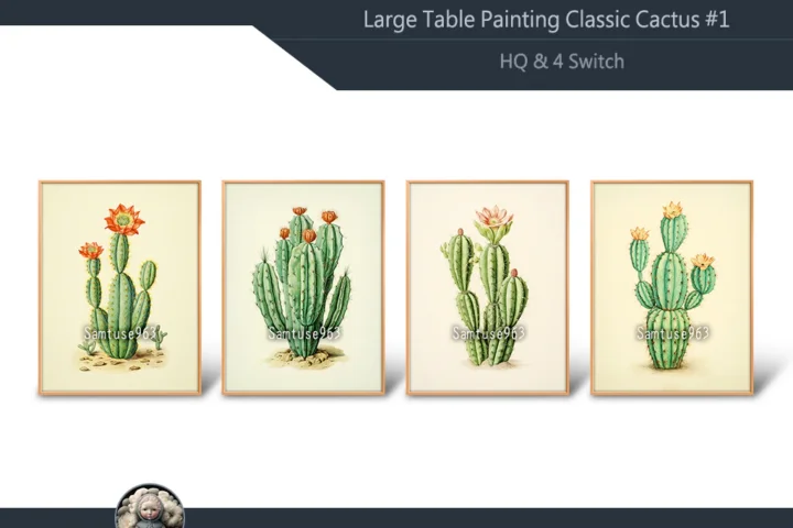 HQ Large Table Painting Classic Cactus #1