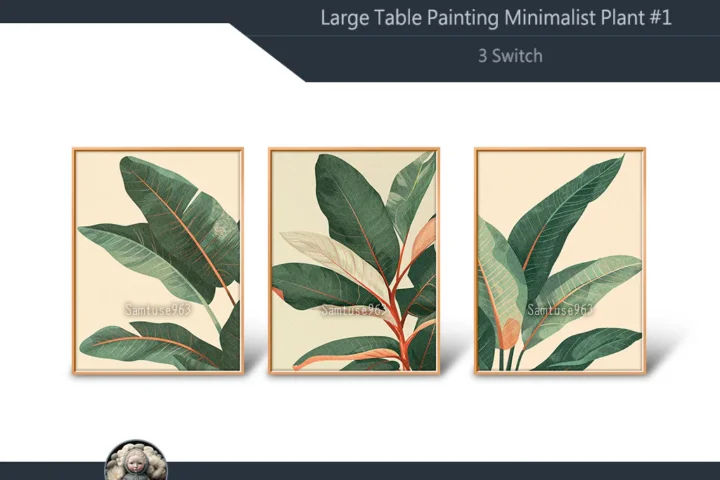 Large Table Painting Minimalist Plant #1