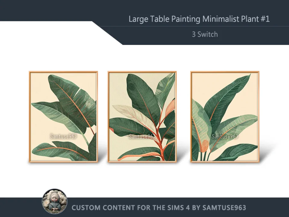 Large Table Painting Minimalist Plant #1
