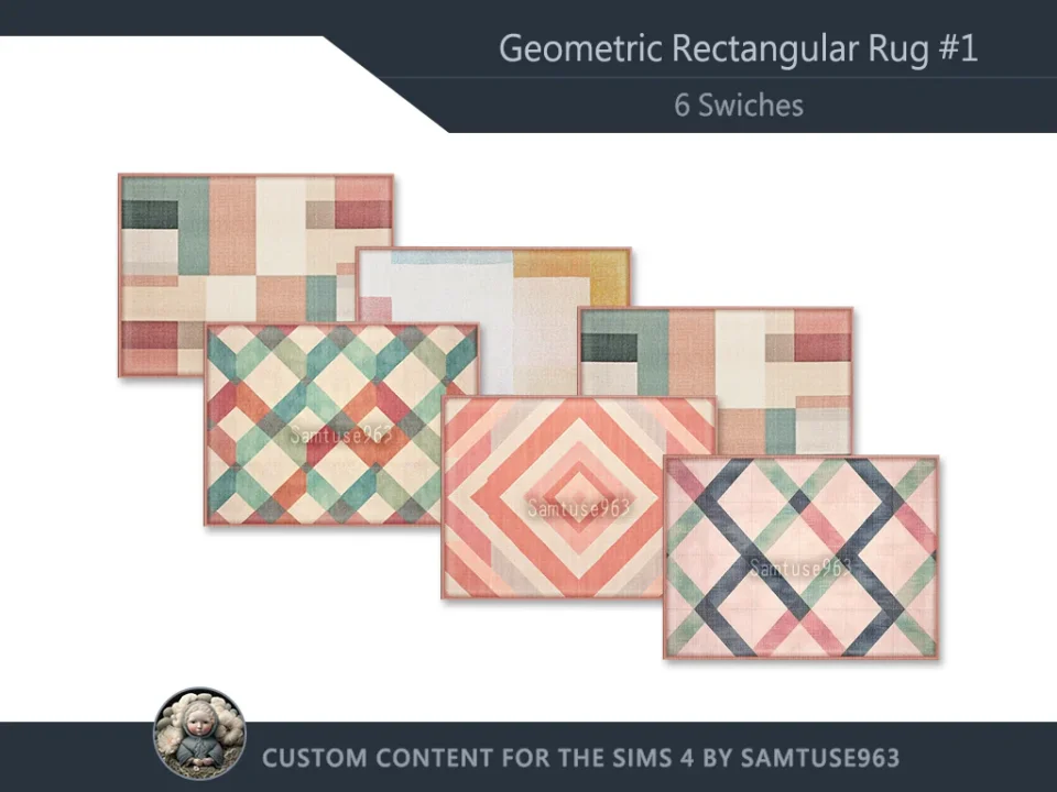 Geometric Rectangular Dance Rug #1 Samtuse963