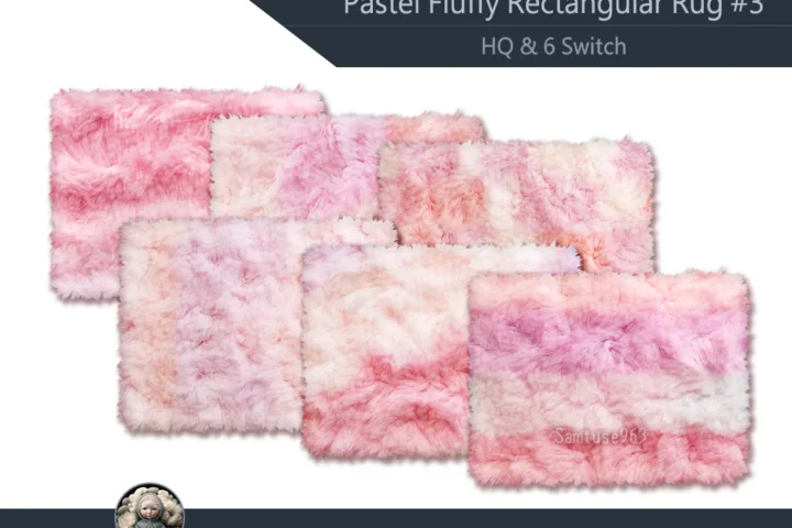 HQ Pastel Fluffy Rectangular Dance Rug #3 Samtuse963